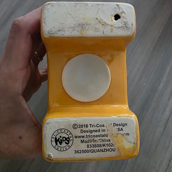 Yellow Giraffe Ceramic Coin Bank - Picture 6 of 12